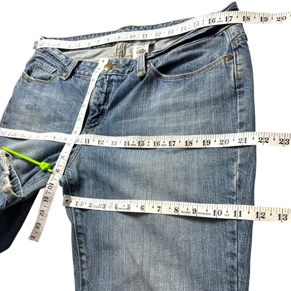 Cruel Girl Low Rise Bootcut Jeans Mid Wash Frayed Cuffs 13R Rodeo Fray - Picture 7 of 13